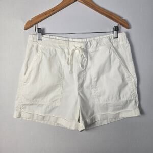 NEW VELVET BY GRAHAM & SPENCER Tenley Drawstring Shorts, White, Size M